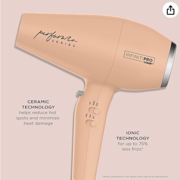 Conair InfinitiPro Performa Series  - NEW - Ionic Hair Dryer with Attachments - Picture 3 of 7